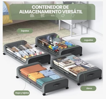 Foto 6 | Foto 6 | Caja De Almacenamiento Para Zapatos Debajo De Cama Bolsa 3pc
