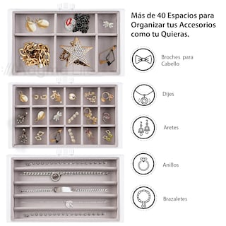 Foto 5 | Foto 5 | Magma Life Joyero Acrílico Con 5 Cajones Elegante Y Funcional Ideal Para Collares Y Anillos