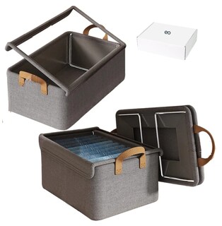 Foto 1 | Foto 1 | Cajas Organizadoras De Tela Con Tapa Y Soporte De Acero 2pcs Eo Safe Imports Esi-20506 Gris