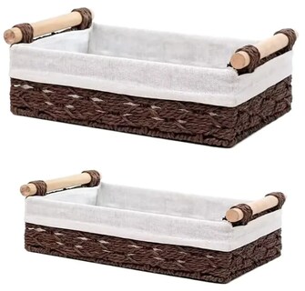 Foto 1 | Foto 1 | Elegantes Canastas De Mimbre Xtellar: Organiza Y Decora Con Estilo (juego De 2)