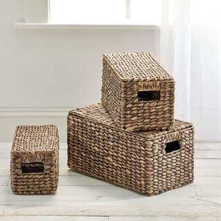 Foto 3 | Foto 3 | Cesta Organizadora De Almacenamiento Con Diseño De Jacintos De Agua Tejidos Juego De 3 Jacintos - Venta Internacional.