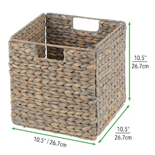Foto 6 | Foto 6 | Cesta Organizadora Mdesign Con Jacinto Tejido Natural  Paquete De 2  Color Gris - Venta Internacional.