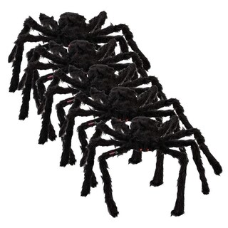 Foto 1 | Foto 1 | Decoración Halloween Arañas Peludas SmileFun MXSRP-015 Negras 5 Piezas 90 cm