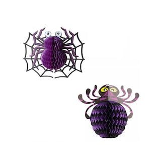 Foto 4 | Foto 4 | Halloween Decoraciones Papel Colgante Araña Linterna Juego 5 Morado Naranja