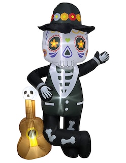 Foto 1 | Foto 1 | Inflable De Halloween Mariachi Catrín Calavera Guitarra Día De Muertos Para Exteriores 1.85m