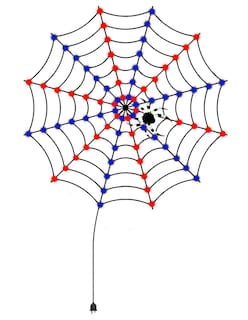 Foto 1 | Foto 1 | Luces De Halloween 96 Leds Forma Telaraña Rojo / Azul Con Temporizador Artego
