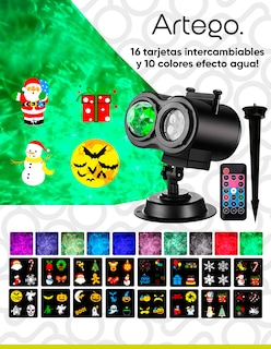 Foto 2 | Foto 2 | Proyector De Navidad Y Halloween Artego 16 Tarjetas Y 10 Efectos Agua
