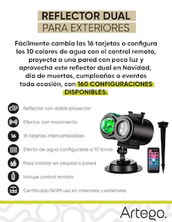 Foto 3 | Foto 3 | Proyector De Navidad Y Halloween Artego 16 Tarjetas Y 10 Efectos Agua