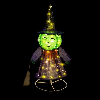 Foto 6 | Foto 6 | Decoración Halloween De Bruja De Tela Con Luz Led Base Metálica 107cm
