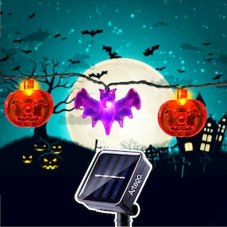 Foto 7 | Foto 7 | Luces Solares 100 Led Calabaza Murciélago Style Halloween Día De Muertos Decoración 8 Modos De Uso Para Exteriores