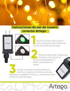 Foto 8 | Foto 8 | Luces Serie De Halloween Tipo Cascada Led 192 5m Cable Transparente Interior/exterior 8 Modos De Uso Con Temporizador