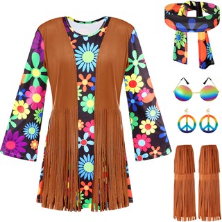 Foto 2 | Foto 2 | Conjunto De Disfraces Satinior Hippie De Los Años 60 Y 70 Para Mujer - Venta Internacional.