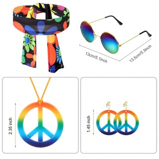 Foto 3 | Foto 3 | Conjunto De Disfraces Satinior Hippie De Los Años 60 Y 70 Para Mujer - Venta Internacional.