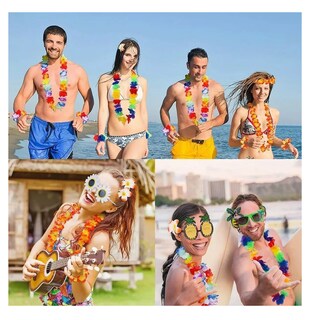 Foto 5 | Foto 5 | Collares + Diademas + Muñequeras Hawaianos Flores Multicolor 40 Piezas