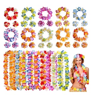 Foto 6 | Foto 6 | Collares + Diademas + Muñequeras Hawaianos Flores Multicolor 40 Piezas