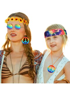 Foto 2 | Foto 2 | Set De Disfraz Frienda Hippie De Los Años 60 Y 70 Con Diadema De Gafas - Venta Internacional.