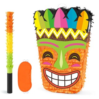 Foto 1 | Foto 1 | Piñata Wernnsai Tiki Tropical Hawaii Con Los Ojos Vendados Y Murciélago Para Niños - Venta Internacional.