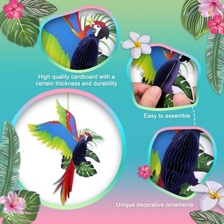 Foto 4 | Foto 4 | Decoraciones Colgantes Para Fiestas Con Pájaros Tropicales Spakon, Juego De 9 - Venta Internacional.
