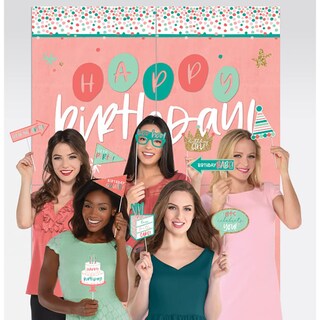 Foto 1 | Foto 1 | Scene Setters Amscan Happy Cake Day, Rosa, Con 12 Accesorios Para Fotos - Venta Internacional.