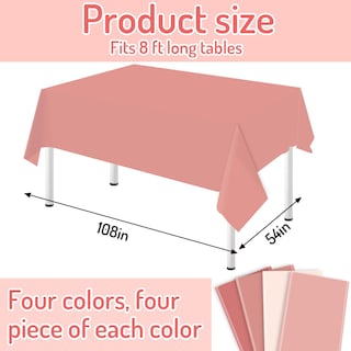 Foto 2 | Foto 2 | Mantel de Plástico para Mesa Rosa Whaline 137 x 274 cm 16 Piezas - Venta Internacional