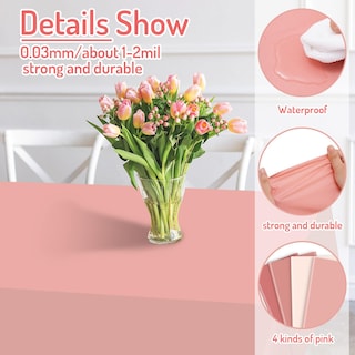 Foto 3 | Foto 3 | Mantel de Plástico para Mesa Rosa Whaline 137 x 274 cm 16 Piezas - Venta Internacional