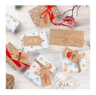 Foto 3 | Foto 3 | Etiquetas de Regalo de Papel Kraft con Hilo Yute Belug Marrón