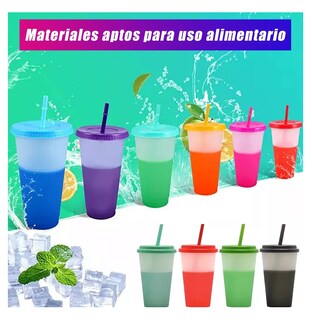 Foto 3 | Foto 3 | Vasos Mágicos Que Cambia De Color Con Tapa 710 Ml 10 Piezas