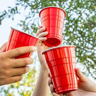 Foto 6 | Foto 6 | Vasos Desechables de Plástico para Fiestas Amazon Basics 530 ml Rojo 120 piezas - Venta Internacional
