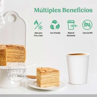 Foto 4 | Foto 4 | Berry Green Vasos Blancos Para Café, Paquete De 120, Biodegradables, 10 Onzas