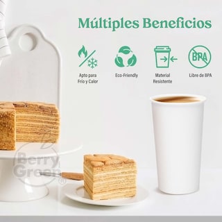 Foto 4 | Foto 4 | Berry Green Vasos Blancos Para Café, Paquete De 120 Vasos, Resistentes, Perfectaos Para Cafe, Te Y Todo Tipo De Bebidas Caliente