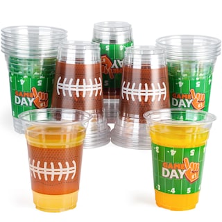 Foto 1 | Foto 1 | Vasos De Plástico Joyin Football, 16 Onzas, Desechables, 24 Unidades, Color Verde Y Marrón - Venta Internacional.