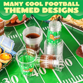 Foto 3 | Foto 3 | Vasos De Plástico Joyin Football, 16 Onzas, Desechables, 24 Unidades, Color Verde Y Marrón - Venta Internacional.