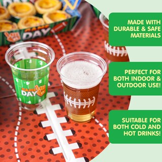 Foto 4 | Foto 4 | Vasos De Plástico Joyin Football, 16 Onzas, Desechables, 24 Unidades, Color Verde Y Marrón - Venta Internacional.