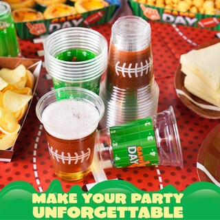 Foto 7 | Foto 7 | Vasos De Plástico Joyin Football, 16 Onzas, Desechables, 24 Unidades, Color Verde Y Marrón - Venta Internacional.