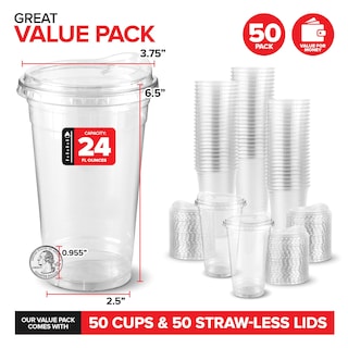 Foto 2 | Foto 2 | Vasos De Plástico Stock Your Home De 24 Onzas Con Tapa Para Batidos (x50) - Venta Internacional.