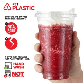 Foto 3 | Foto 3 | Vasos De Plástico Stock Your Home De 24 Onzas Con Tapa Para Batidos (x50) - Venta Internacional.