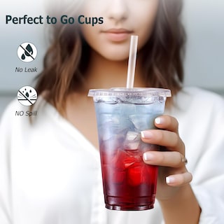Foto 4 | Foto 4 | Vasos De Plástico Aozita 600 Ml Con Tapas Y Pajitas Para Bebidas Frías - Venta Internacional.
