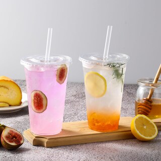Foto 6 | Foto 6 | Vasos De Plástico Aozita 24 Onzas Transparentes Con Tapas Y Pajitas Paquete De 100 - Venta Internacional.
