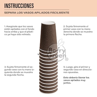 Foto 3 | Foto 3 | Berry Green Vasos Corrugados Para Café 16oz Con Tapa 60pzs Biodegradables Resistentes Y Sin Derrames