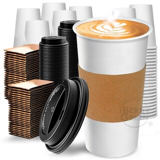Foto 4 | Foto 4 | Berry Green Paquete 50 Vasos Café 24 Oz Con Tapa Y Manga Protectora Resistentes Biodegradables Para Bebidas Calientes