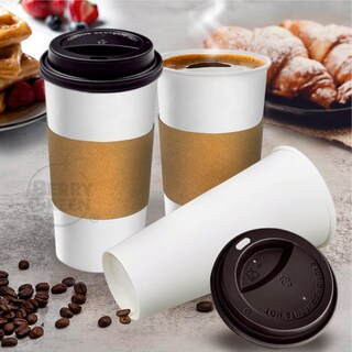 Foto 5 | Foto 5 | Berry Green Paquete 50 Vasos Café 24 Oz Con Tapa Y Manga Protectora Resistentes Biodegradables Para Bebidas Calientes