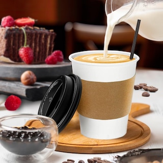 Foto 5 | Foto 5 | Berry Green Paquete 50 Vasos Café 10 Oz Con Tapa Y Manga Protectora Resistentes Biodegradables Para Bebidas Calientes