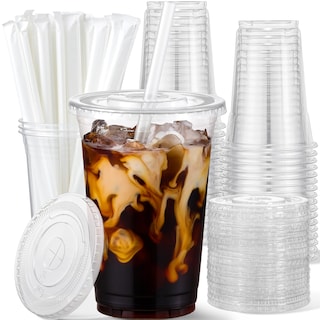 Foto 1 | Foto 1 | Vasos De Plástico Aozita De 16 Onzas Con Tapas Y Pajitas Paquete De 25 Unidades Transparentes - Venta Internacional.