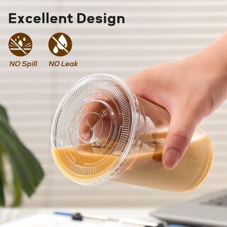 Foto 4 | Foto 4 | Vasos De Plástico Aozita De 16 Onzas Con Tapas Y Pajitas Paquete De 25 Unidades Transparentes - Venta Internacional.