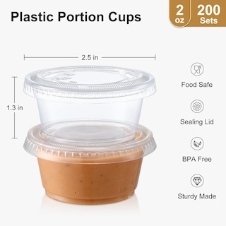 Foto 2 | Foto 2 | Vasos De Chupito Aozita De Gelatina 60 Ml 200 Juegos Con Tapas Herméticos Apilables - Venta Internacional.