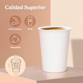 Foto 5 | Foto 5 | Berry Green 50 Vasos Para Café 12 Oz (355 Ml) Con Tapa Y Manga Resistentes Antiderrames Y Biodegradables