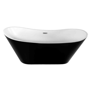 Foto 2 | Foto 2 | Tina Baño Fibra De Vidrio Bañera Lujo Teseo 170 X 72 X 70 Cm Negro