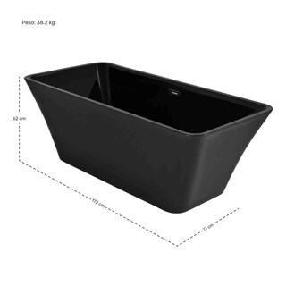 Foto 8 | Foto 8 | Tina Baño Premium Lujo 280l Fibra Vidrio 172x77x62 Cm Negro