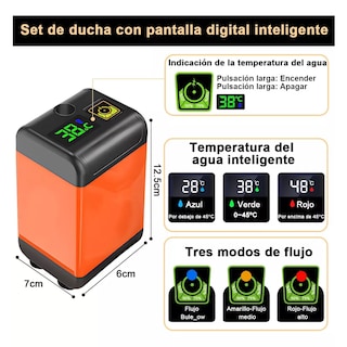 Foto 2 | Foto 2 | Ducha Portátil Eléctrica para Acampar Caminar Viajar Eo Safe Imports Esi-14800 Multicolor