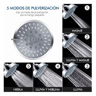 Foto 2 | Foto 2 | Cabezal de Ducha Belug Plateado Alta Presión Ajustable de Acero Inoxidable